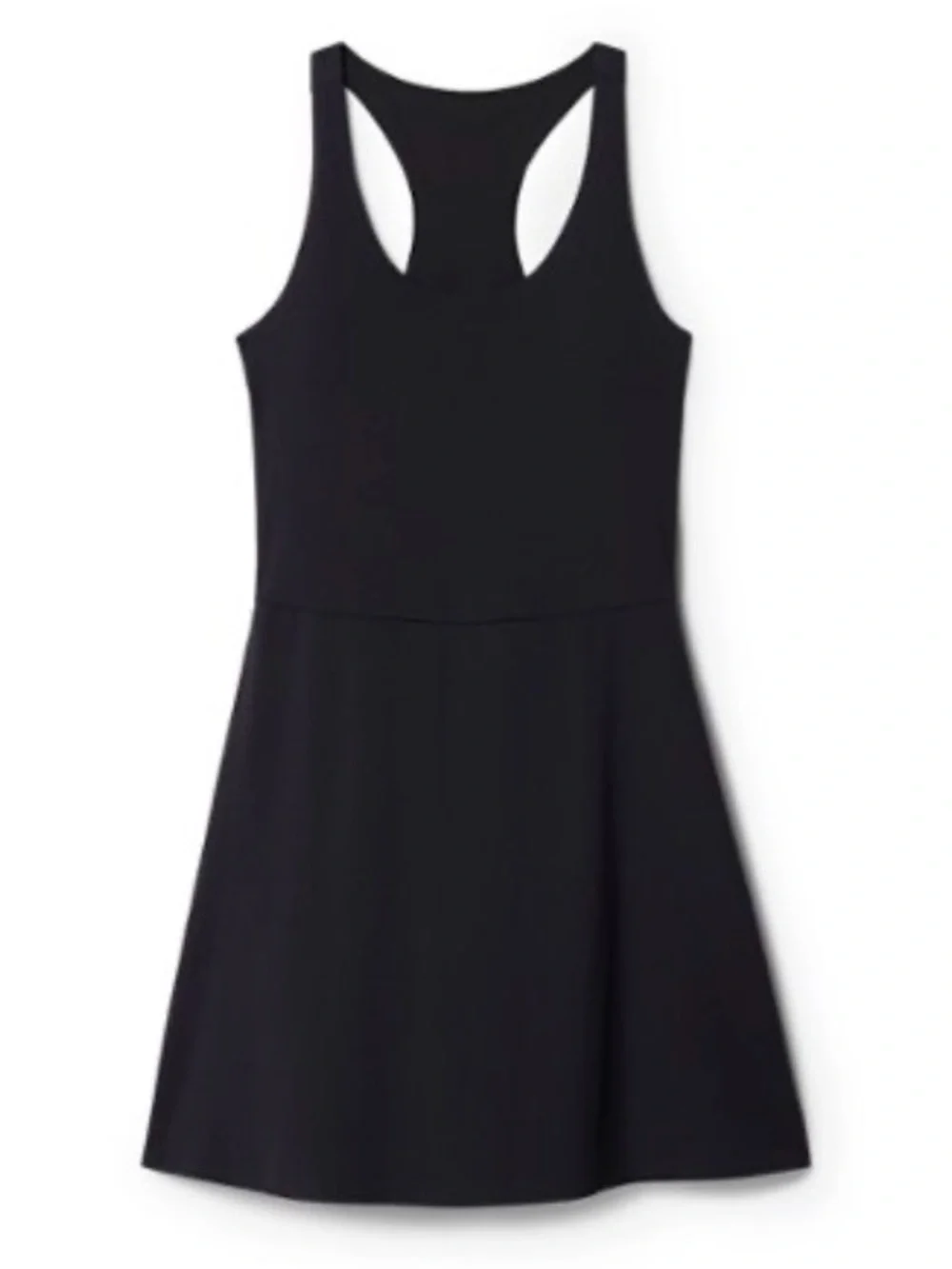 Sleek Black Scoop-Neck Mini Dress